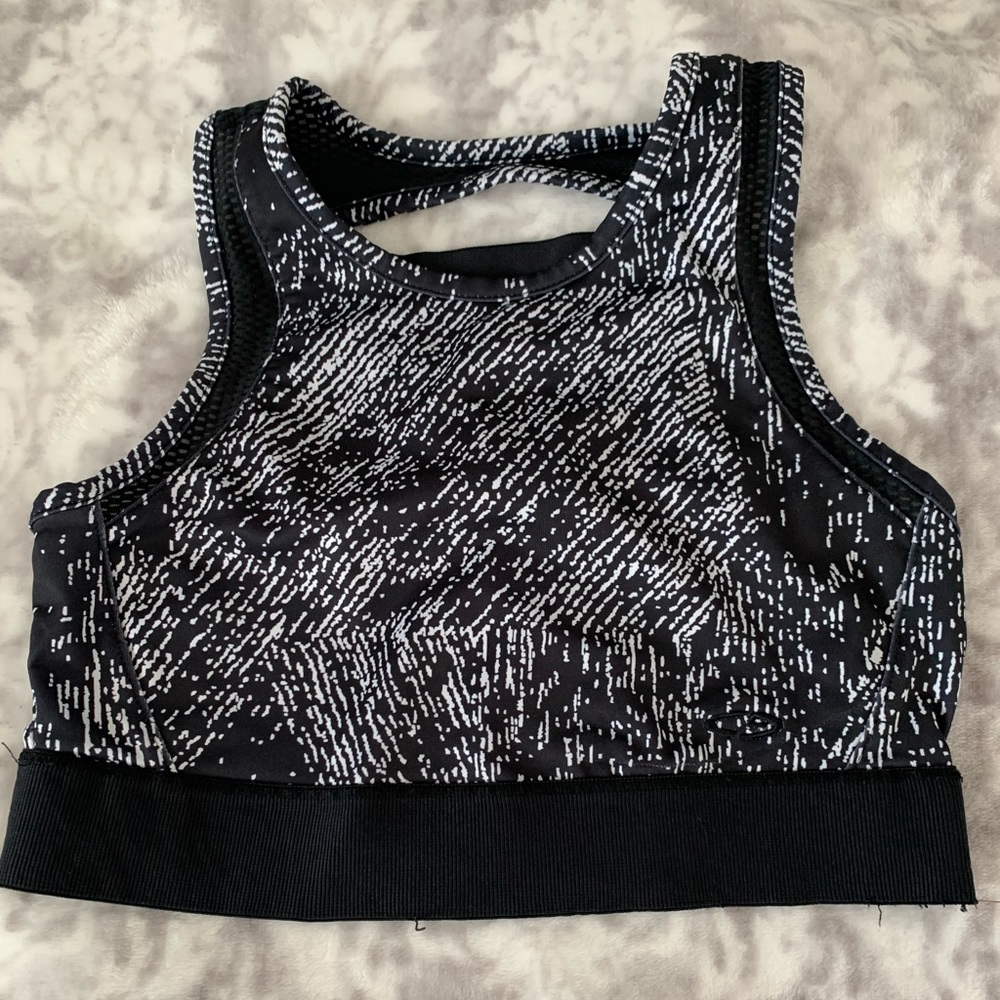 Zebra pattern sports bra